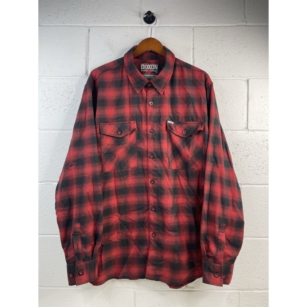 Dixxon Flannel Company The Watts Red Black Plaid D-Mens Tech Shirt Mens 2X XXL